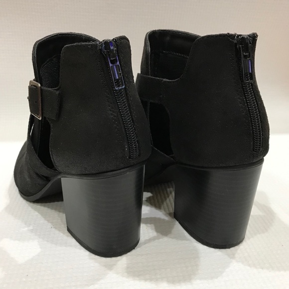 Black Chunky Heel Booties - Picture 5 of 5
